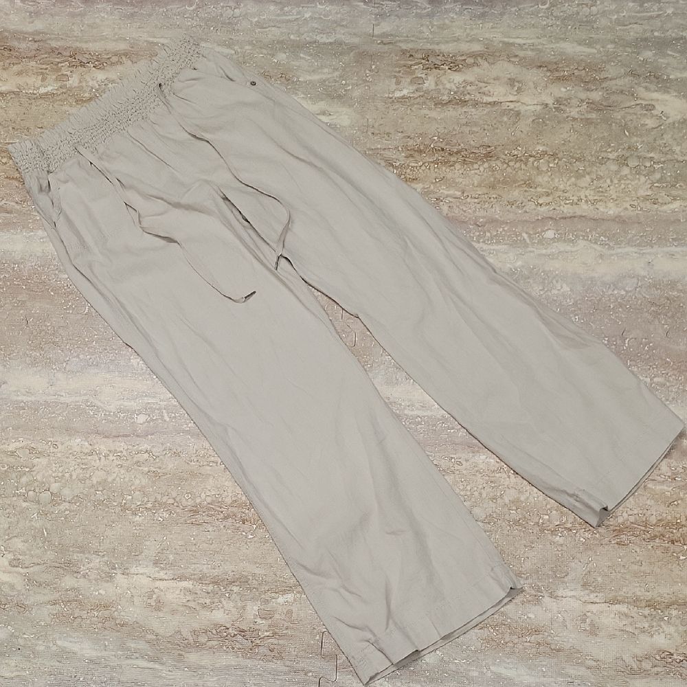 CI SONA WOMENS STRETCH LOOSE PANTS SIZE XL LINEN/RAYON